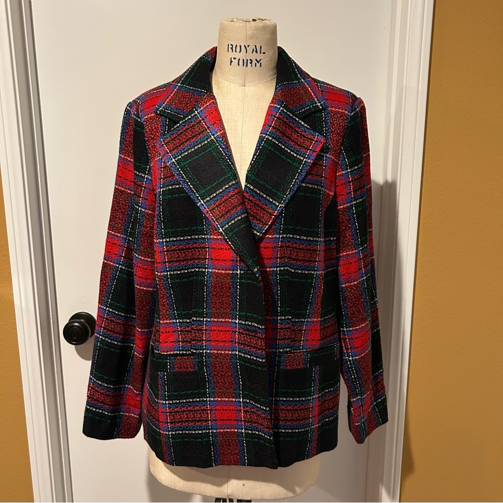 Plaid Women's Jacket - Red and Black